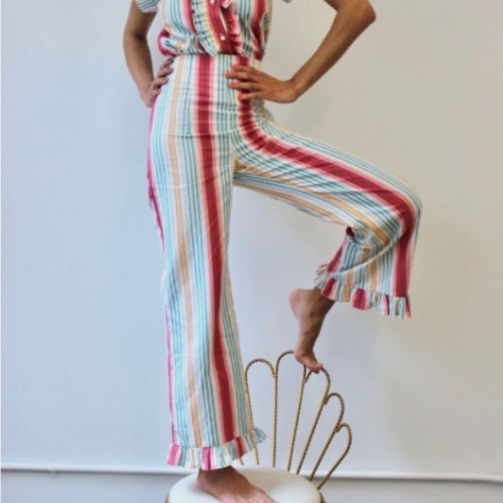 Batsheva Striped  Ruffle Pant size 2